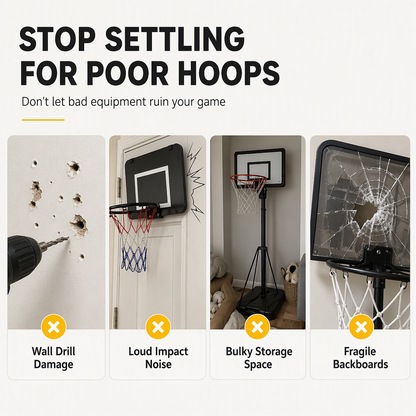 ⏳Limited-time 50% off💥No Drill Wall Mounted Folding Basketball Hoop Toy Set for Kids Indoor and Outdoor Play