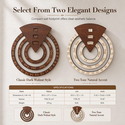 💥50% OFF! 🗓️ Wooden Rotating Perpetual Calendar – A Unique Interactive Decor Piece For Your Home & Office✨