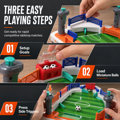 2 Player Battle Tabletop Soccer Game Interactive Table Football Board Toy for Kids