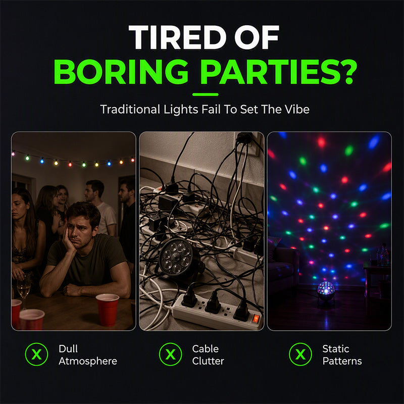 🎶 Music-Sync Party Laser Light – 68 Dynamic Patterns + Remote