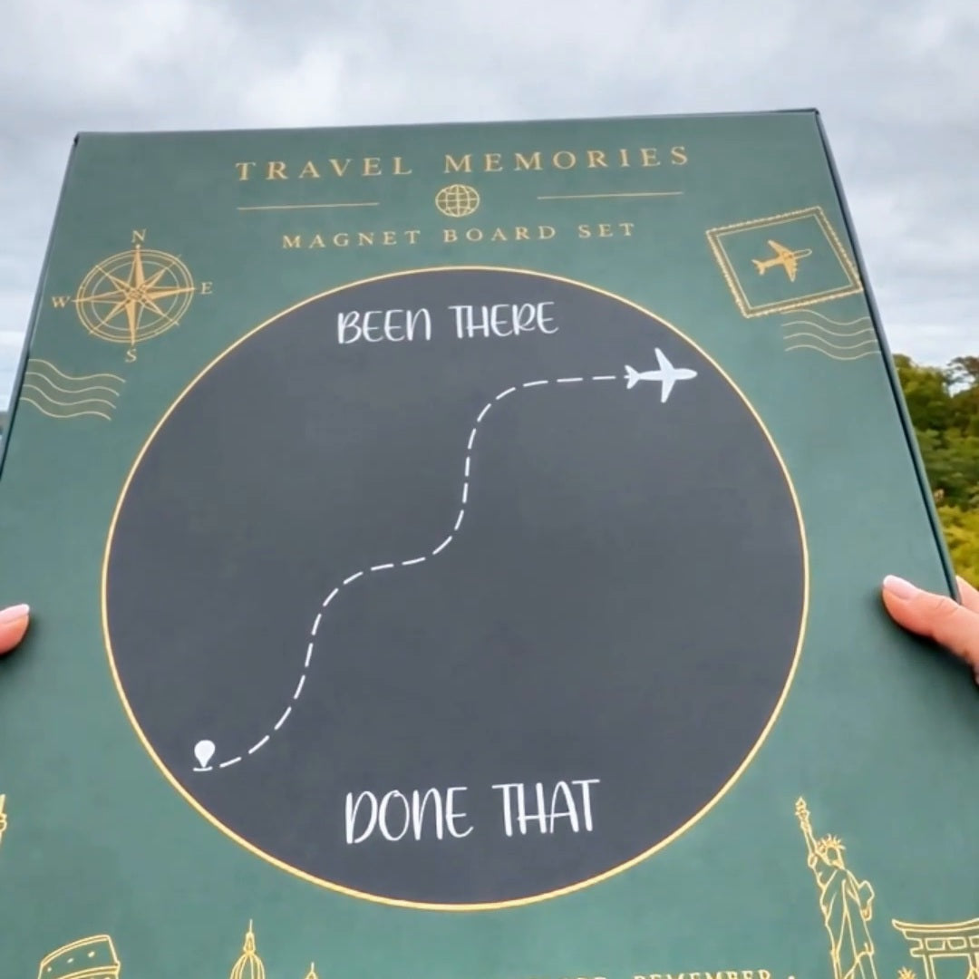 🌍✈️ Been There, Done That – Travel Magnet Display Board 🎁