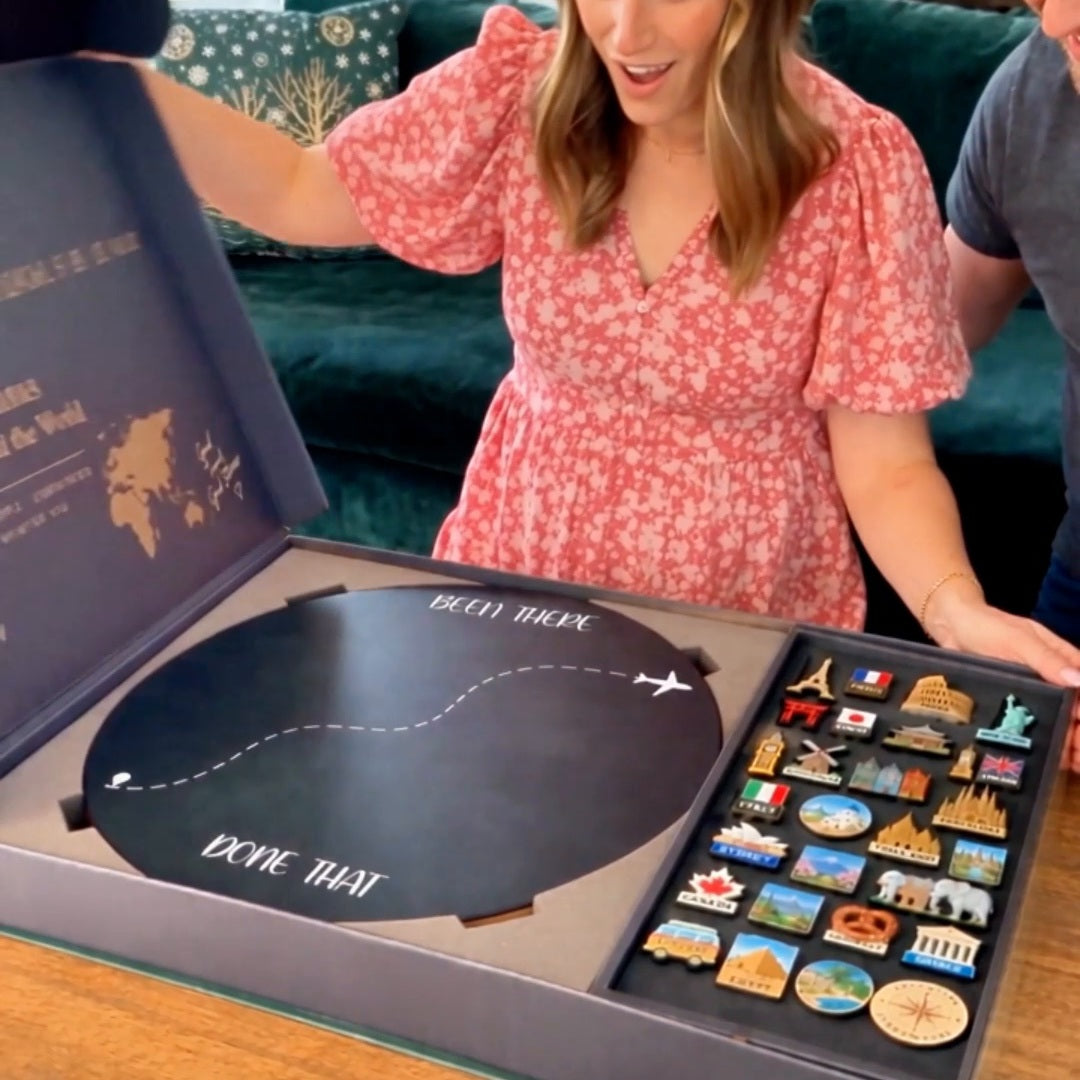 🌍✈️ Been There, Done That Travel Magnet Display Board – Round Souvenir Magnet Wall Organizer, Personalized Travel Memory Decor & Unique Gifts for Travelers 🎁（副本）