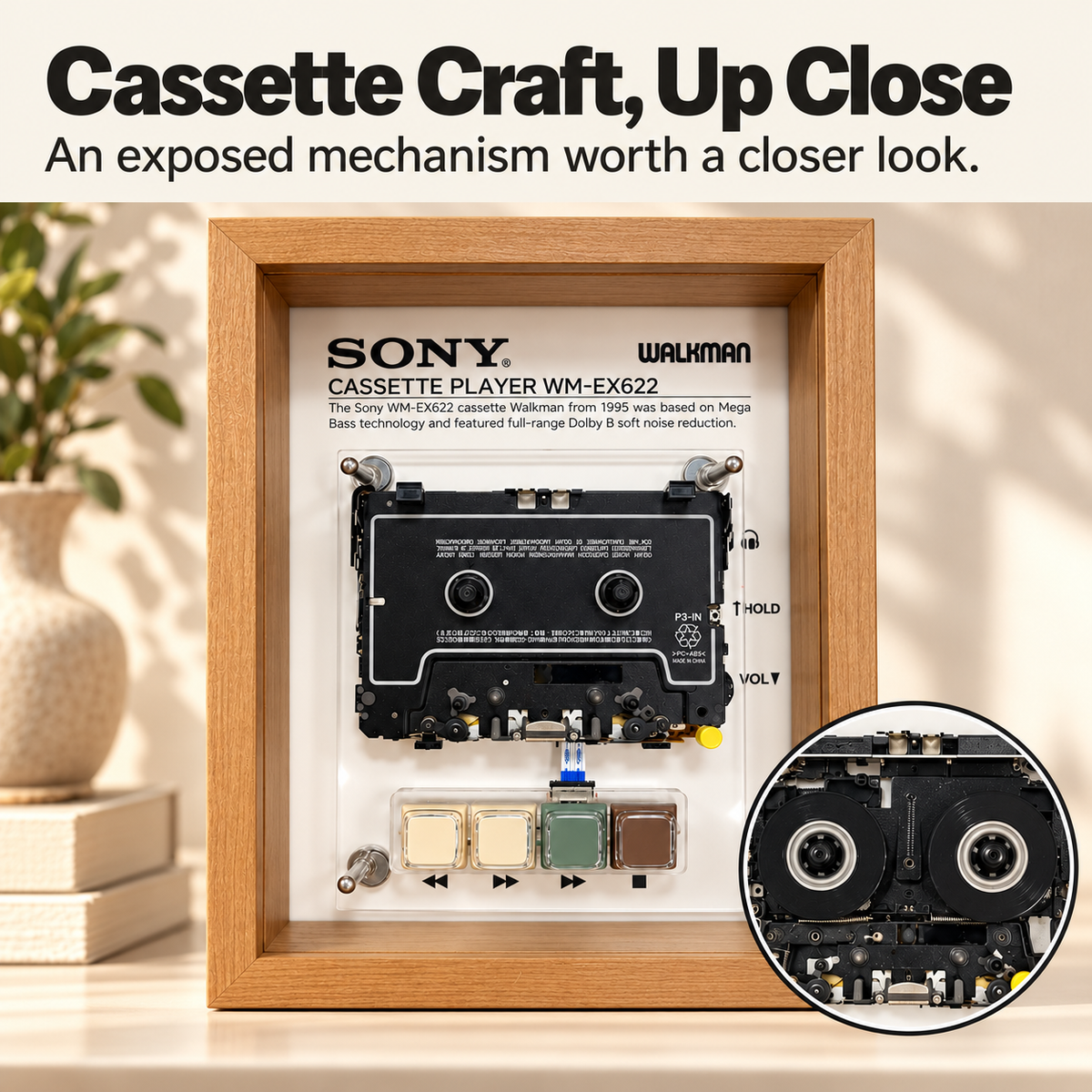 Vintage Cassette Player Display Frame