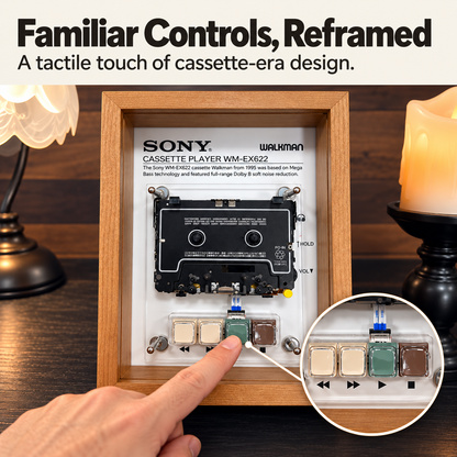 Vintage Cassette Player Display Frame